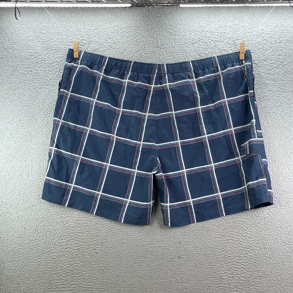 True Nation Board Short Women 6XL Navy Plaid Swim Trunks Cargo Pocket Big & Tall - Picture 2 of 11